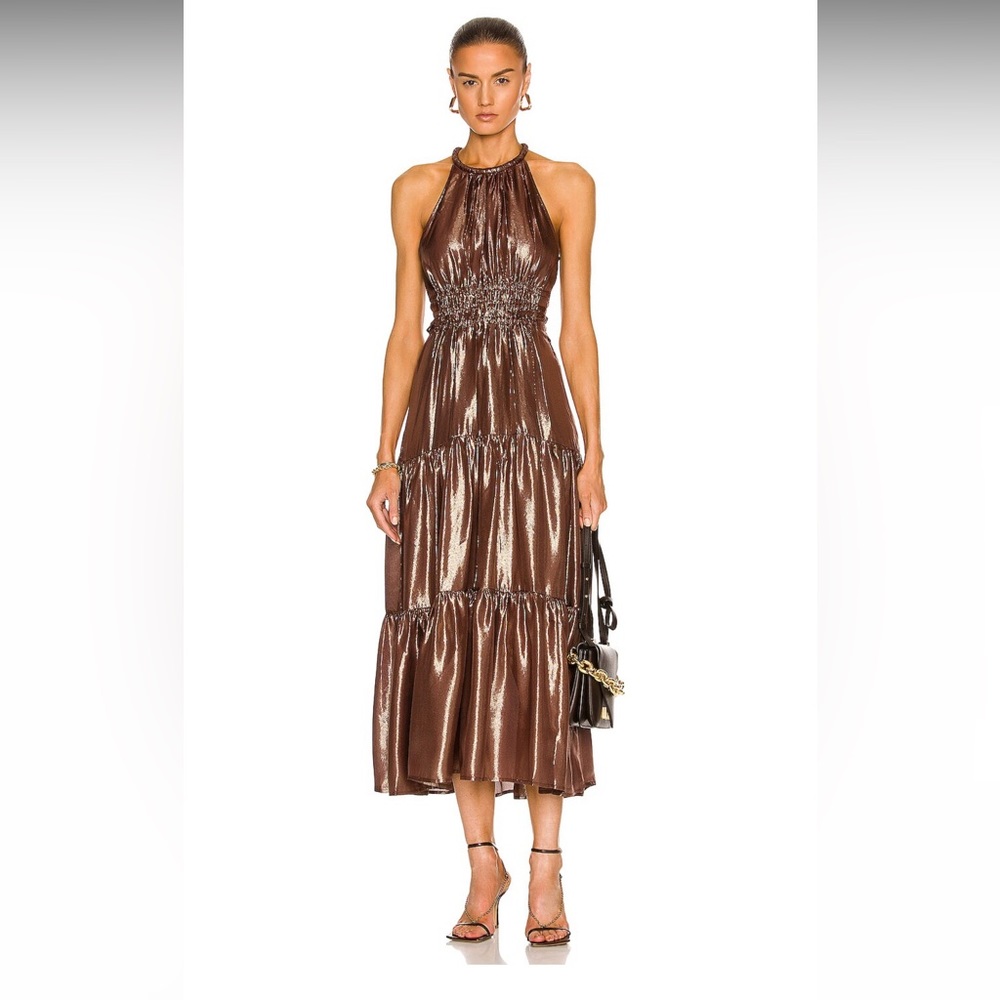 A.L.C Elara Metallic Halter Dress , NWT